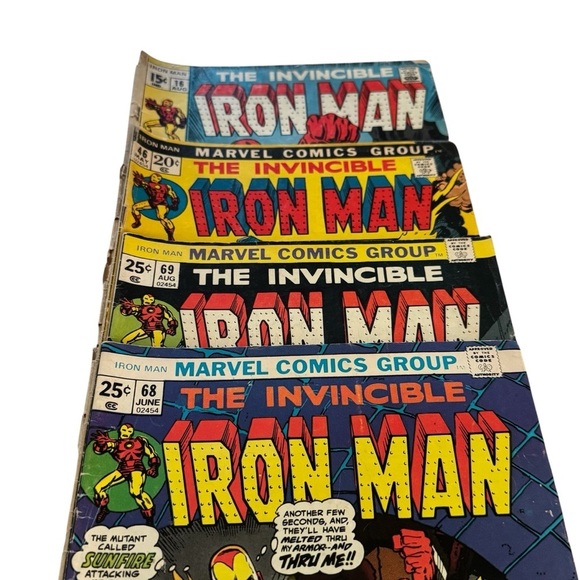 Vintage Marvel The Invincible Iron Man Comic Books Set of (4) USED CONDITION - Picture 5 of 7